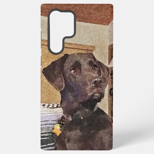 Fun Chocolate Labrador Retriever Waterverf Samsung Galaxy Hoesje (Achterkant)