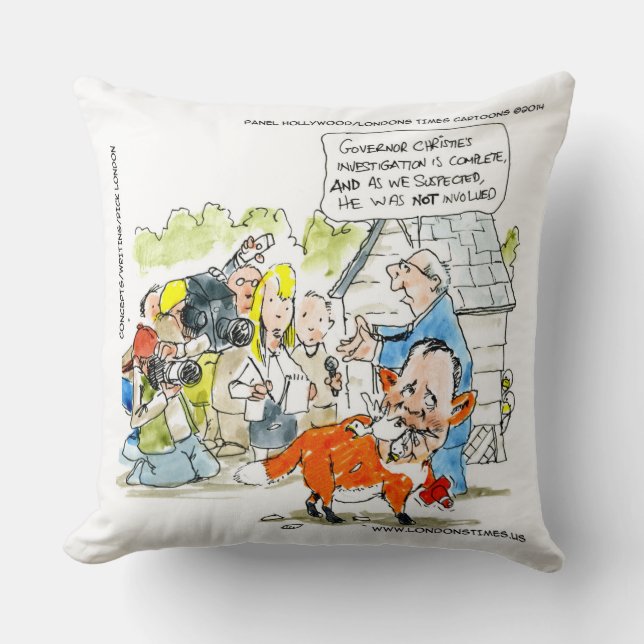 Fun Chris Christie comme un renard Coussin de jet  (Recto)