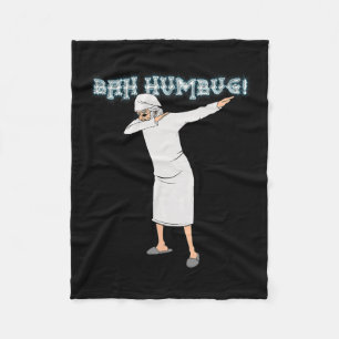 Fun Christmas Carol Dabbing Scrooge Nachtjapon Bah Fleece Deken