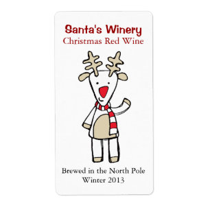 Fun Christmas Home Vin brassé Étiquettes