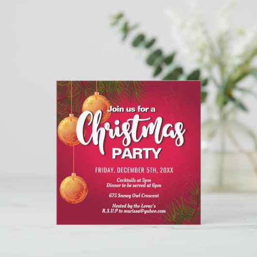 Fun Christmas Party Invitation (Debout devant)