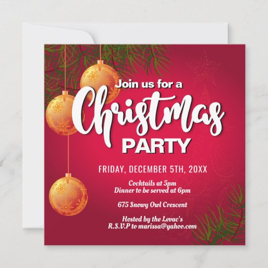 Fun Christmas Party Invitation (Devant)