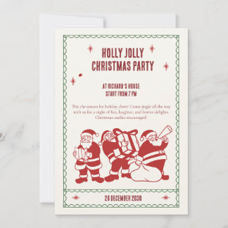 Fun Christmas party invite by Santa Kaart