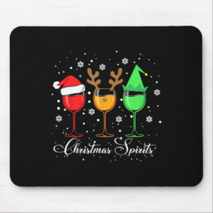 Fun Christmas Spirits Gles of Wine Xmas Feestdagen Muismat