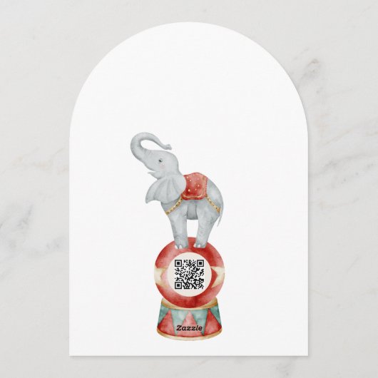 fun Circus Baby Shower with qr code Invitation (Dos)