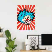 Fun circus clown bright grafisch poster (Thuiskantoor)