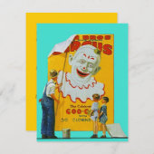 FUN CIRCUS CLOWN PARTY THÈME INVITATION INVITATION (Devant / Derrière)
