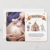 Fun Circus Dier Baby shower Dank u kaart (Voorkant)