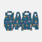 Fun Circus Party handelt Cartoon Pattern Blue Bedankdoosjes (Uitgevouwen)