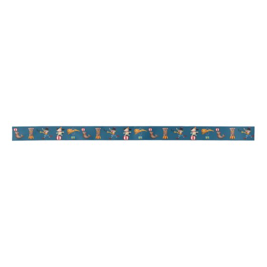 Fun Circus Party handelt Cartoon Pattern Blue Lint (Voorkant)