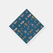 Fun Circus Party handelt Cartoon Pattern Blue Servet (Hoek)
