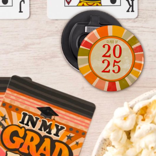 Fun Class of 2025 Retro Stijlvol Fun Modern Button Flesopener