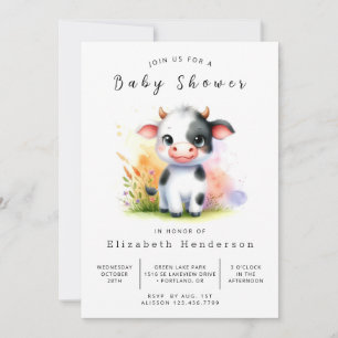 Fun Classic Koe Baby shower Kaart