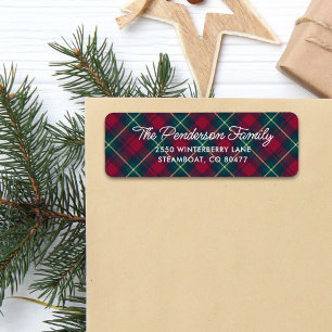 Fun Classic Tartan Play Script Retouradres Etiket