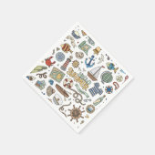 Fun Coastal Beach Illustraties Servet (Hoek)