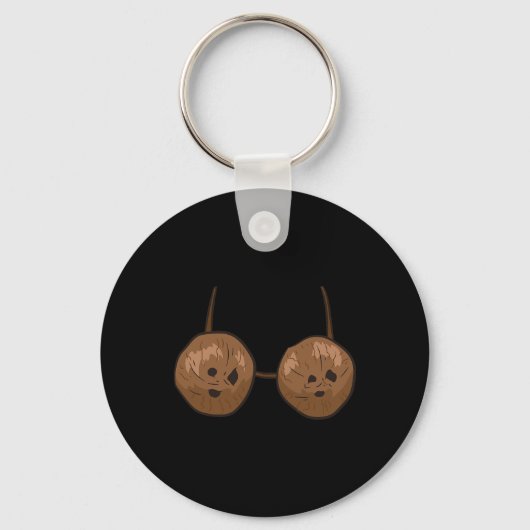 Fun Coconut Summer Coconuts Bra Fun Halloween Cost Sleutelhanger (Voorkant)