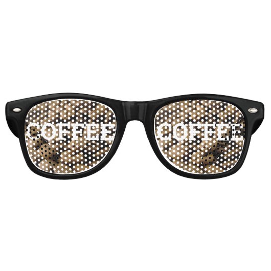 Fun COFFEE Adict retro Shades / Party Sunbril Retro Zonnebril (Voorkant)