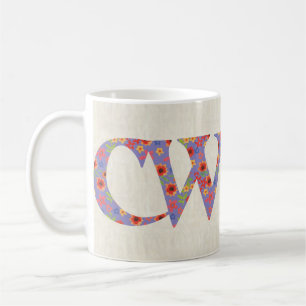 Fun Coffee Mok, Welsh Floral Cwtch Slogan Koffiemok