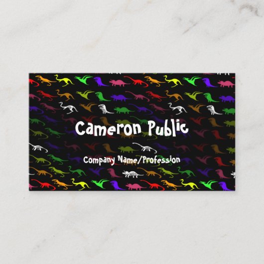 Fun Coloful Rainbow Dinosaur Carte de visite uniqu (Devant)