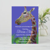 Fun coloré amusant Giraffe baby shower Invitation (Debout devant)