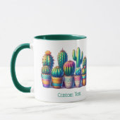 Fun Coloré Cactus Mug Personnalisé (Gauche)