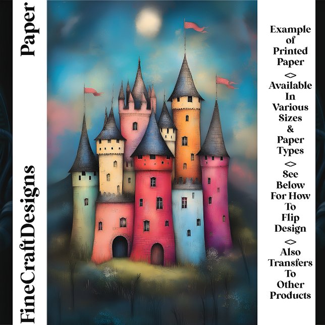 Fun Coloré Fairytale Castle CK2 Scrapbook Papier (Créateur téléchargé)