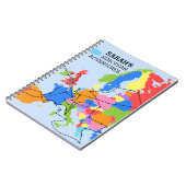 Fun Coloré Personnalisé European Travel Journal (Côté gauche)