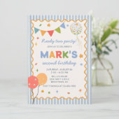 Fun Colorful 2nd Birthday Invitation (Debout devant)