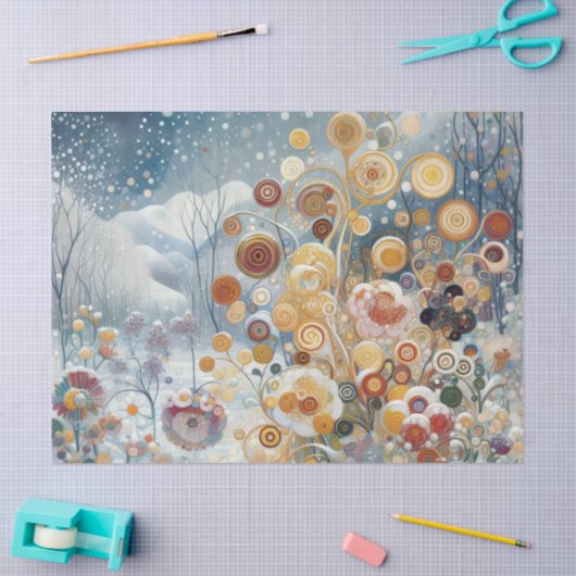 Fun Colorful Abstract Winter Wonderland Art Tissuepapier (Craft)