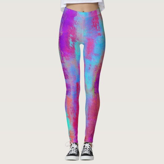 Fun Colorful Abstrait Dots Leggings (Devant)