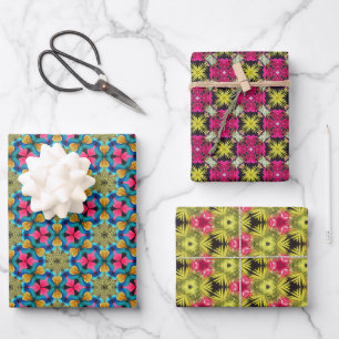 Fun Colorful Aloha Tropical Boho Inpakpapier Vel