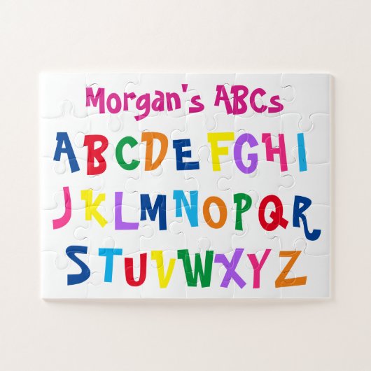 Fun Colorful Alphabet ABCs Legpuzzel (Horizontaal)