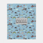 Fun Colorful Aviation Fleece Deken (Voorkant)