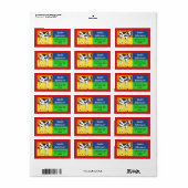 Fun Colorful Baby Cow Étiquette de adresse (Feuille entière)