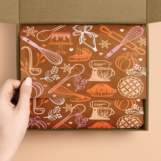 Fun Colorful Baking & Cooking Utensil Thanksgiving Tissuepapier