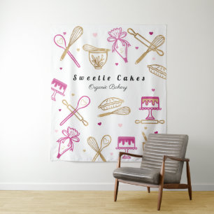 Fun Colorful Baking & Cooking Utile White & Gold Wandkleed