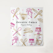 Fun Colorful Baking & Cooking Utile White & Gold Wandkleed (Voorkant)