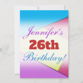 Fun, Colorful Birthday Party Invitation Kaart (Voorkant)