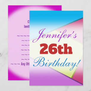 Fun, Colorful Birthday Party Invitation Kaart