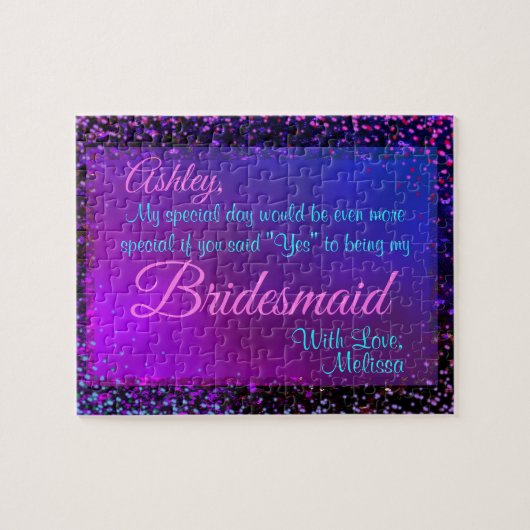 Fun Colorful Bridesmaid Invitation Legpuzzel (Horizontaal)