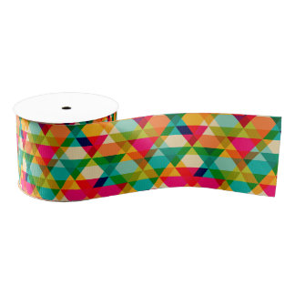 Fun Colorful Bright Geometric Triangle Patroon Grosgrain Lint