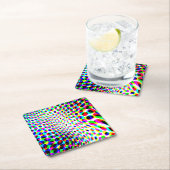 Fun Colorful Circles Vierkante Kartonnen Onderzetter (Insitu)