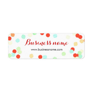 Fun Colorful Confetti Business Name Labels