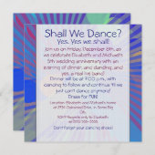 Fun Colorful Dinner Dance Jubileum Kaart (Voorkant / Achterkant)