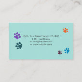 Fun Colorful Dogs - Dog Walker Visitekaartje (Achterkant)