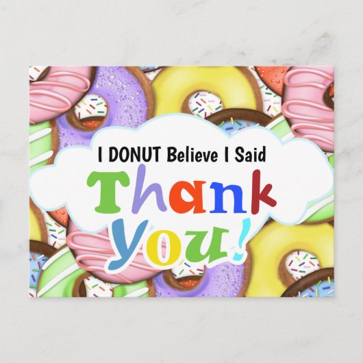 Fun Colorful Donuts Bedankt Briefkaart (Voorkant)