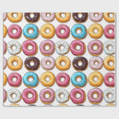 Fun Colorful Donuts Cadeaupapier (Vlak)