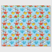 Fun Colorful Fish Ocean Kinder Pattern Cadeaupapier (Vlak)