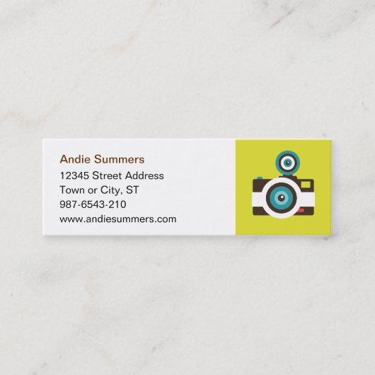 Fun Colorful FishEye Camera Fotograaf Mini Visitekaartje (Voorkant)