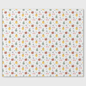Fun Colorful Fruit Pattern Voornaam Cadeaupapier (Vlak)